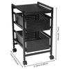 Rolling Trolley,File Storage Drawer Carts,2 Drawers Offices Cart with Wheels 44.09 Lbs Carbon Steel Free Standing for Bed Rooms
