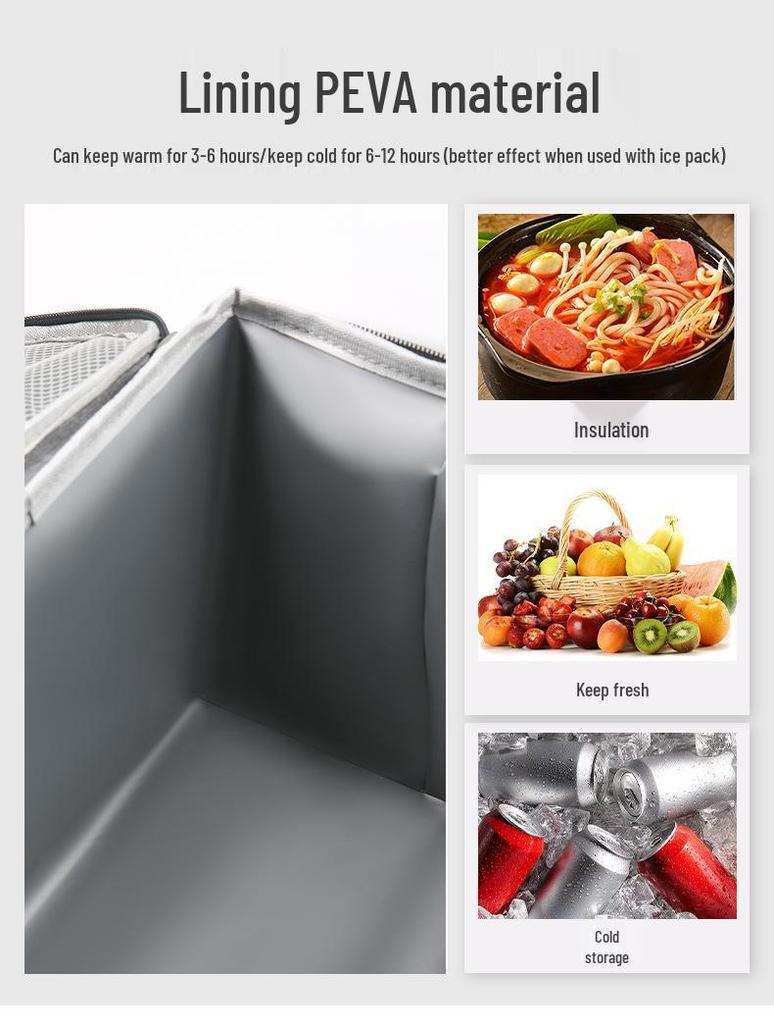 Waterproof Leak-Proof Insulated Picnic Lunch Bag: Portable & Durable for Hot and Cold Meals