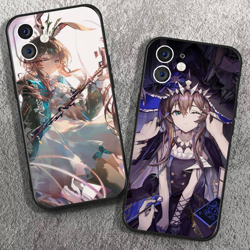 Amiya Animated Game A-Arknights Phone Case For IPhone 17 Air 16 15 14 13 Pro Max 11 12 Black Silicone Cover