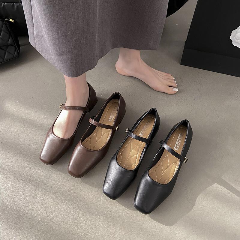 Mary Jane Shoes Girl 2025 Spring and Autumn New Korean Version French Temperament Fairy Late Evening Wind Thick Heel Women's Single Shoes