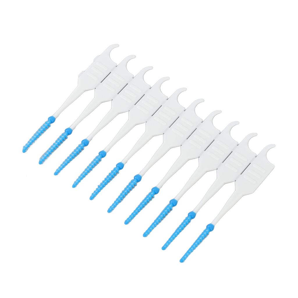 Scovolino Interdentale Monouso Testina in Morbido Silicone Portatile Filo Interdentale Stuzzicadenti Spazzolino con Custodia per Orale