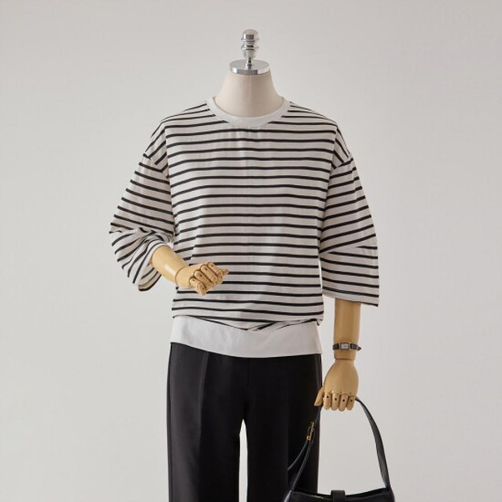 Customable 3 4 Sleeve Sweatshirt Stripe T2603ts039a