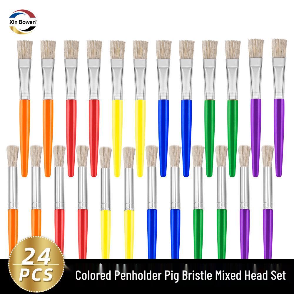 10-Piece Nylon Oil & Acrylic Paint Brush Set for Students