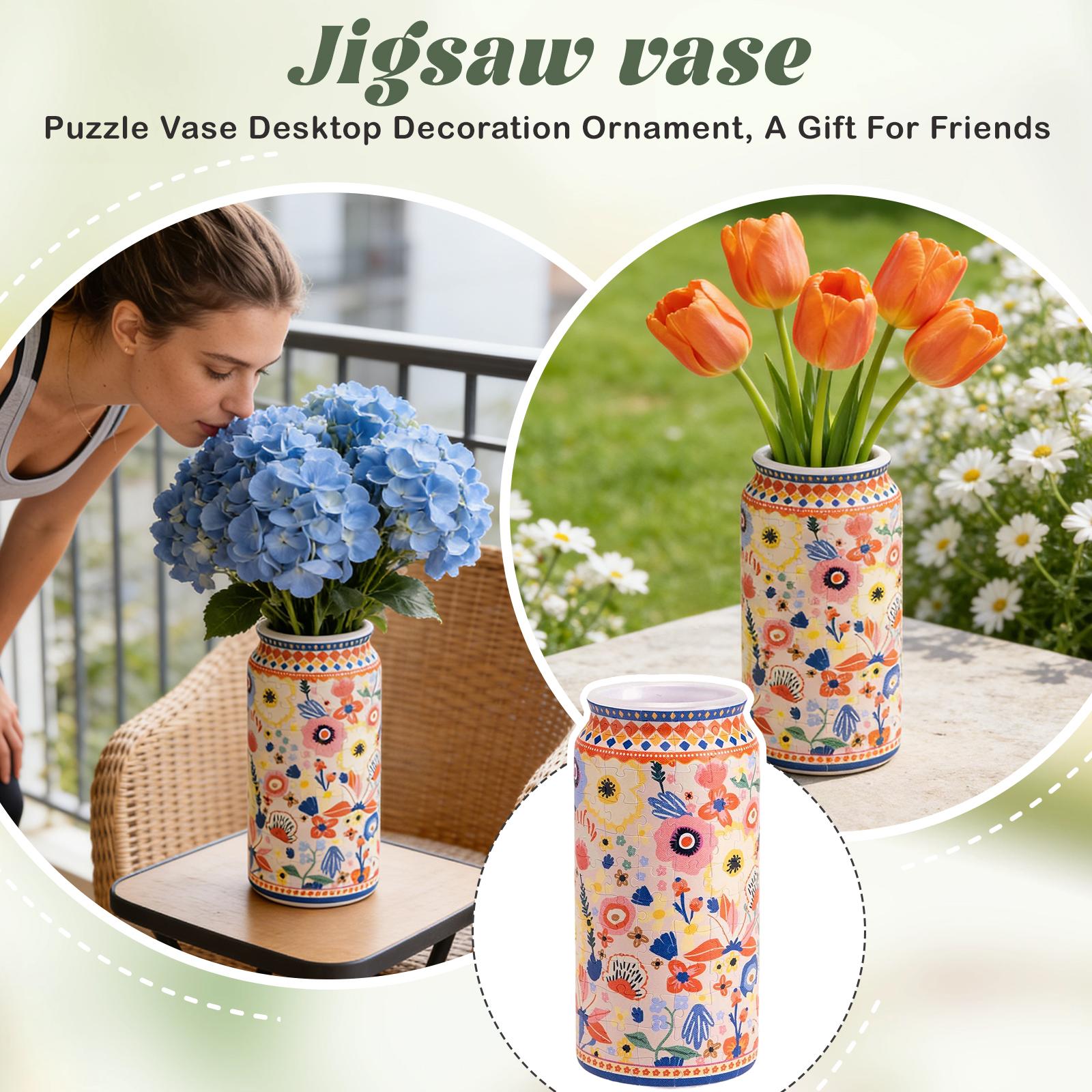 

Puzzle Vase Desktop Decoration Ornament, A Gift For Friends One Size