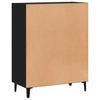 Entrance Side Cabinet / Sofa Sideboard / Living Room Storage Cabinet / Bathroom Shelf with Transparent Double Door Design, Black 69.5x34x90 Cm