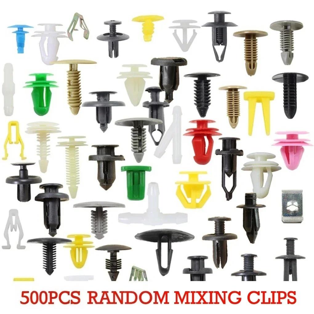 50/500PCS Mixed Plastic Car Clips Fastener Screws Random Bumper Clip Nylon Roof Lining Trim Door Fender Pad Fasteners Auto Parts