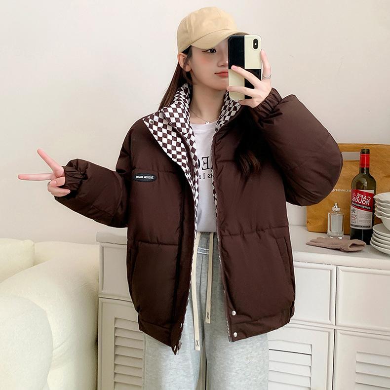 Women's Winter Thickened Padded Women's Student Collar Short Jacket
