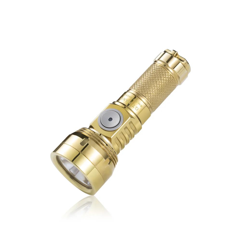 LUMINTOP Keychain Flashlight, 700 Lumens, 400m Beam, USB-C Rechargeable, IPX8 Waterproof, Compact EDC Light (GT Nano 3.0) (Brass)