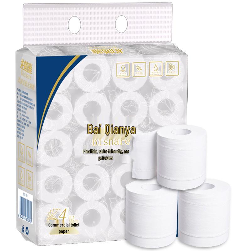 Baxianya Business Hotel 4-Ply Coreless Wood Pulp Toilet Paper, 20 Rolls (50g)