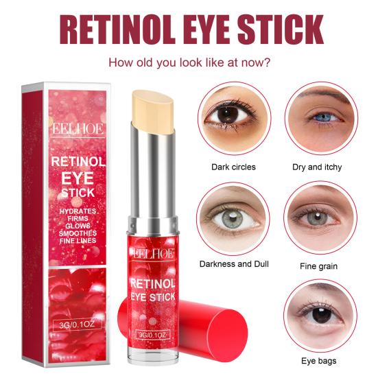 EELHOE Retinol Eye Stick Renewing & Firming Under Eye Balm for Dark Circles, Puffiness, Fine Lines & Wrinkles Travel Essentials for On-the-go Use
