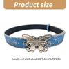 Distressed Butterfly Buckle Belt for Adult Fashion Bead Trim Sequined Waistband Jeans Belt Teens Girl Waist Accessories