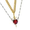 Elegant Heart Dagger Designs Necklace Charming Heart Dagger Necklace with Crystal Highlights for Special Occasions