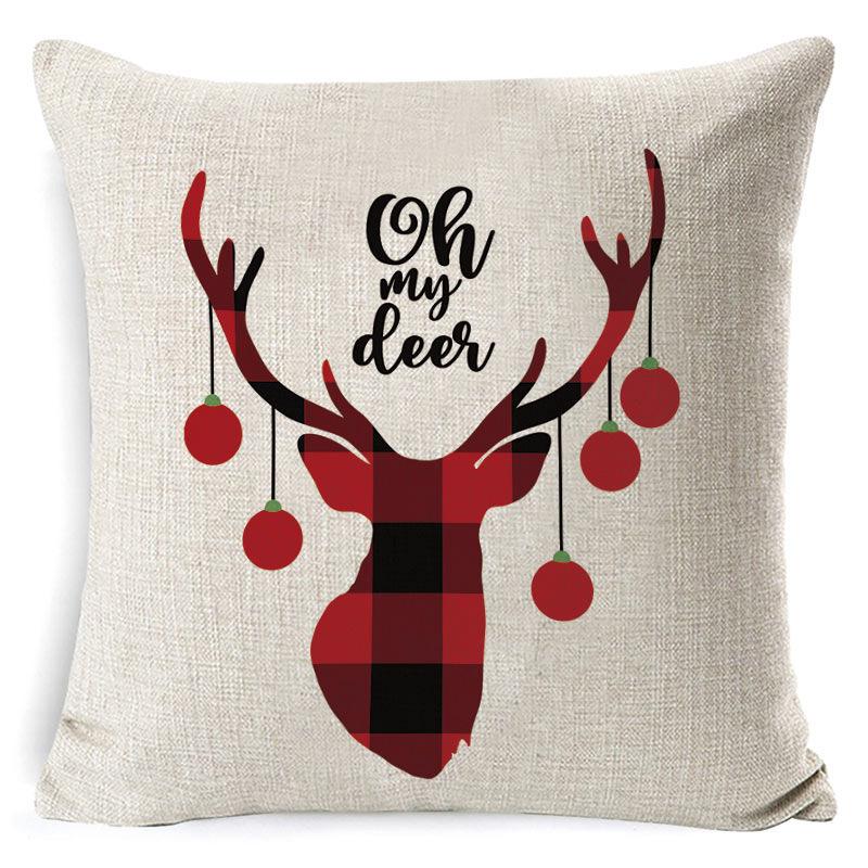 Christmas Pillow, Home Sofa, Linen Cushion Cover, Car Waist Pillow Cover, Children's Pillow Cover