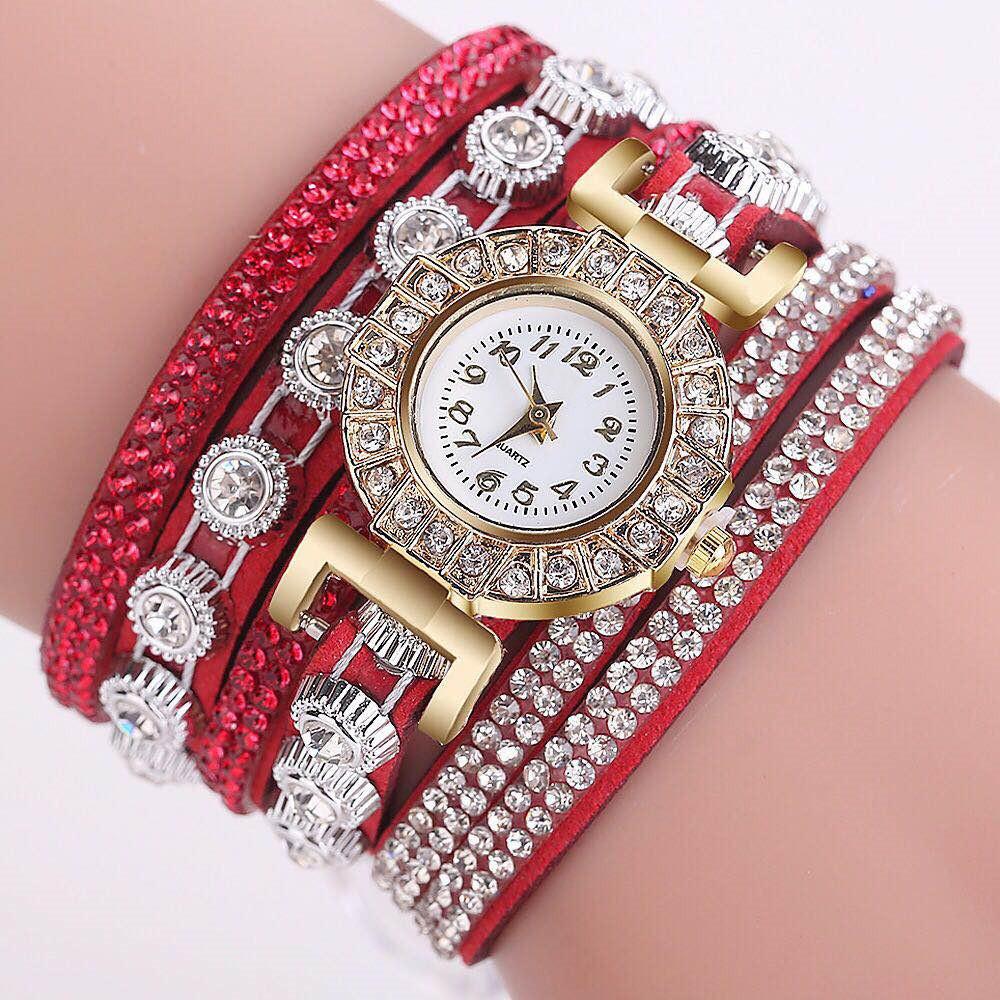Ladies Watch, Korean Fleece Wrapped Bracelet Watch With Diamonds Wrapped Watch Accessories