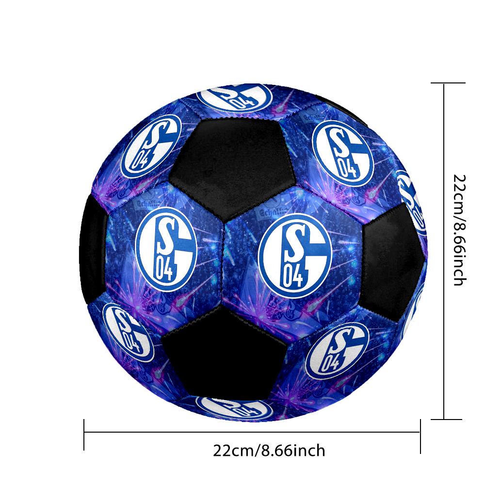 SIZE 5 FC Schalke 04 Soccer Ball Colorful All Ages Machine Stitched PVC Competition Ready Durable High-Bounce