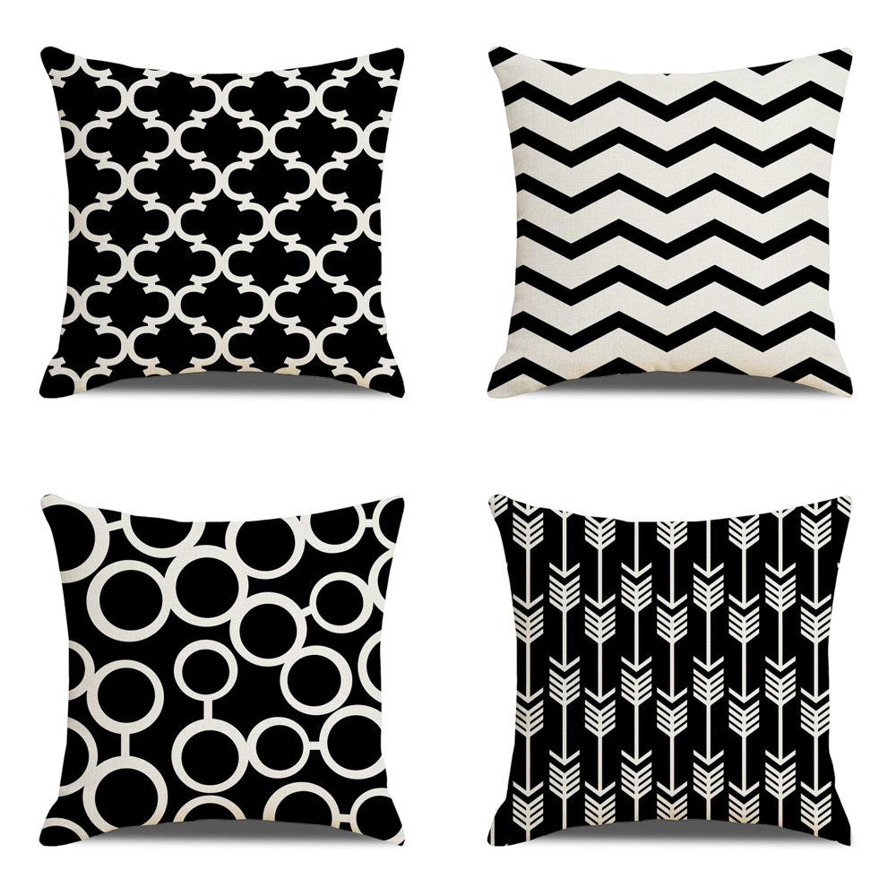 Nordic Geometric Decorative Pillow Sofa Cushion Cover Modern Home Decor Square Pillowcase Peach Skin Pillowcase