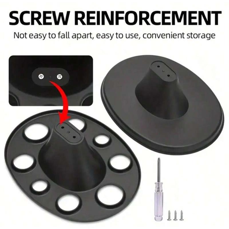 1pc Round Scissors and Comb Storage Rack Hair Salon Barber Shop Special Curling Comb Socket Black Round Rack