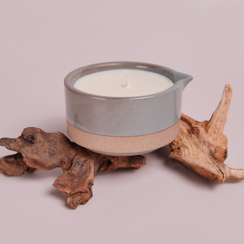 Low Temperature Candle Rough Pottery Incense Wax Cup Household Ceramic Scented Candle Aromatherapy