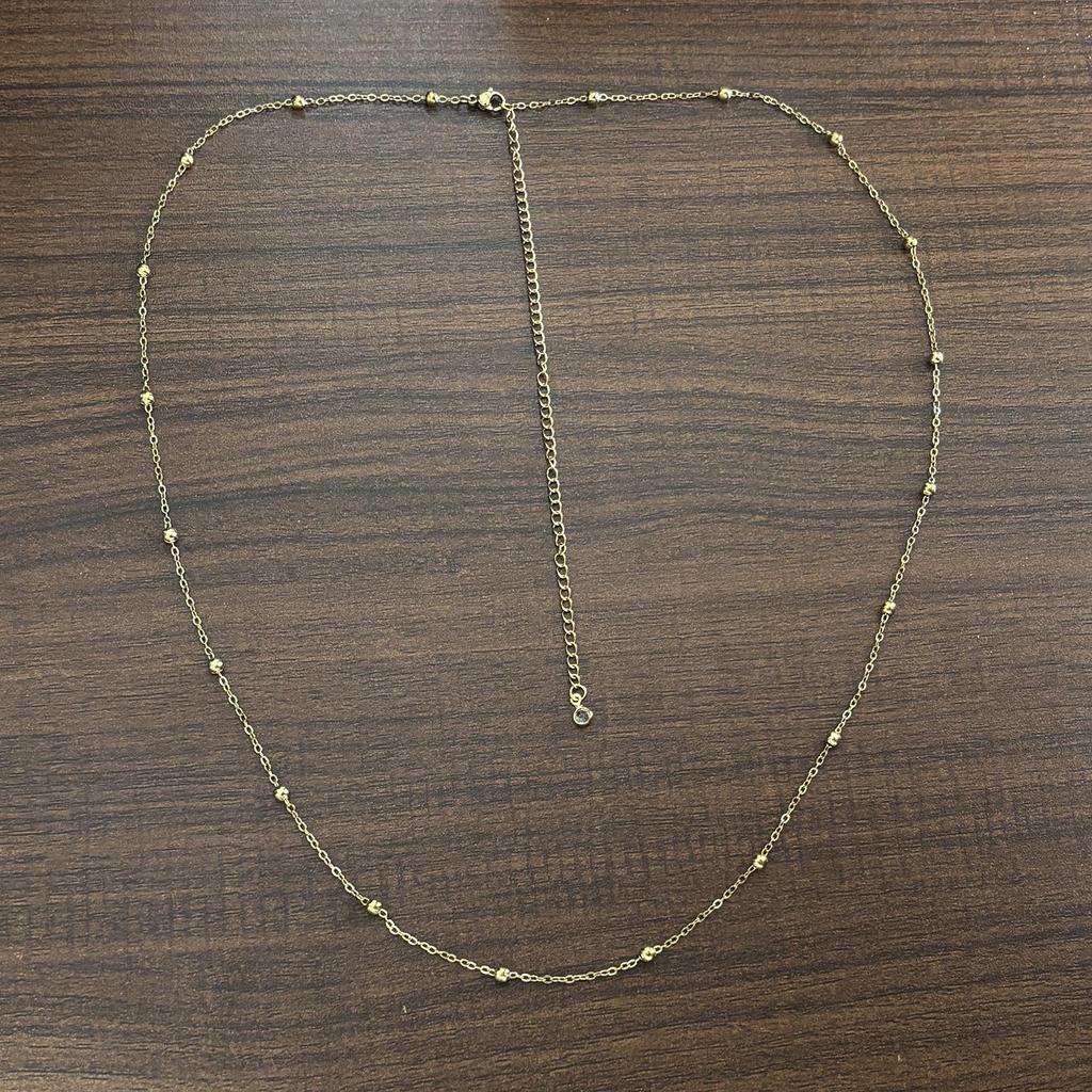 18K Gold-Plated Stainless Steel Beaded Waist Chain with Cross Clip - Women's Summer Jewelry.