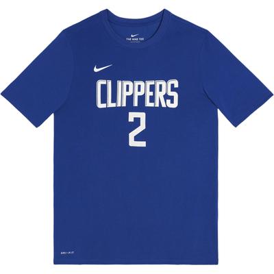 NBA Collaboration Clippers Dri-Fit T-Shirt Logo Letters Quick-Dry Crew Neck Short Sleeve Kids Tops Navy-Blue 3Z2B311F1-CLIKL