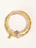 Gelber Rutilquarz & Amethyst Reichtum Anziehungs Armband - Goldenes Tigerauge, Glücksverstärkender Kristall Schmuck für Frauen