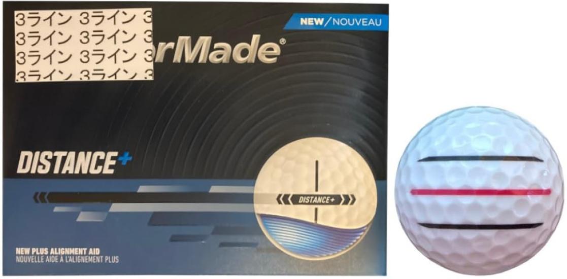 

[Линия HapirakiGolf] Модель TaylorMade Distance+ 2025 с линиями (1 дюжина белых, 3 линии)
