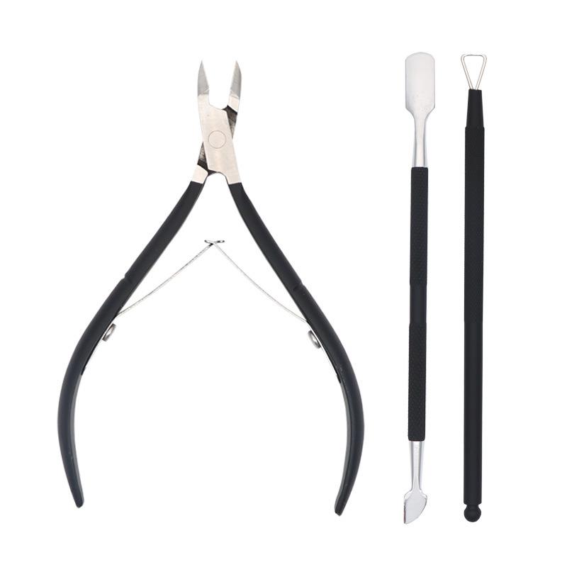 Professional Manicure Set 3Pcs Stainless Steel Nail Cuticle Nipper With Pusher Set Personalized Custom Logo Cuticle Nail Clipper