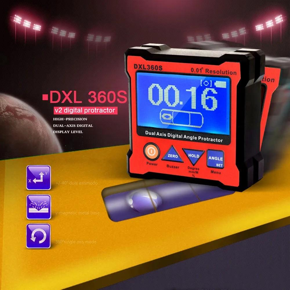 Axis Digital Angle Protractor Digital Level Angle Meter High-precision Dual-axis Digital Display Level Gauge DXL360/DXL360S