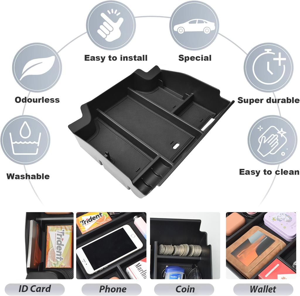 Center Console for 2025 Dodge RAM TRX 1500 2025 2025 2010-2025 Armrest Storage Organizer Car Storage Box Coin Interior Tray Box