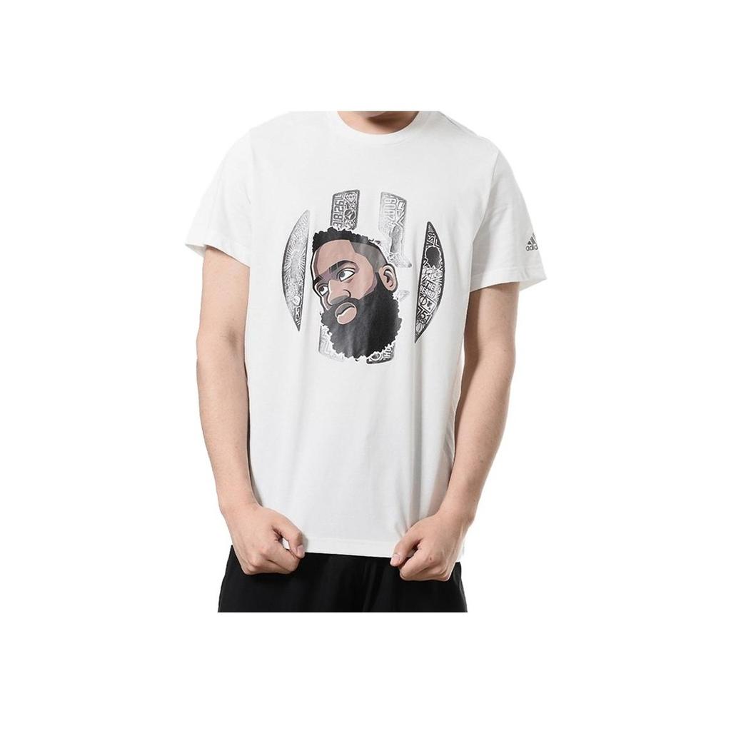 Adidas Printed Casual Short Sleeve T-Shirt Men Tops White CV9958