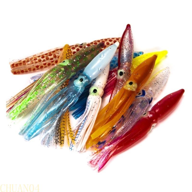 A1A2 20Pcs 8cm Octopuses Soft Fishing Lure Octopuses Squid Soft Baits Skirted Squid Jigging Sea Fishing Baits Easy to Use China Mainland