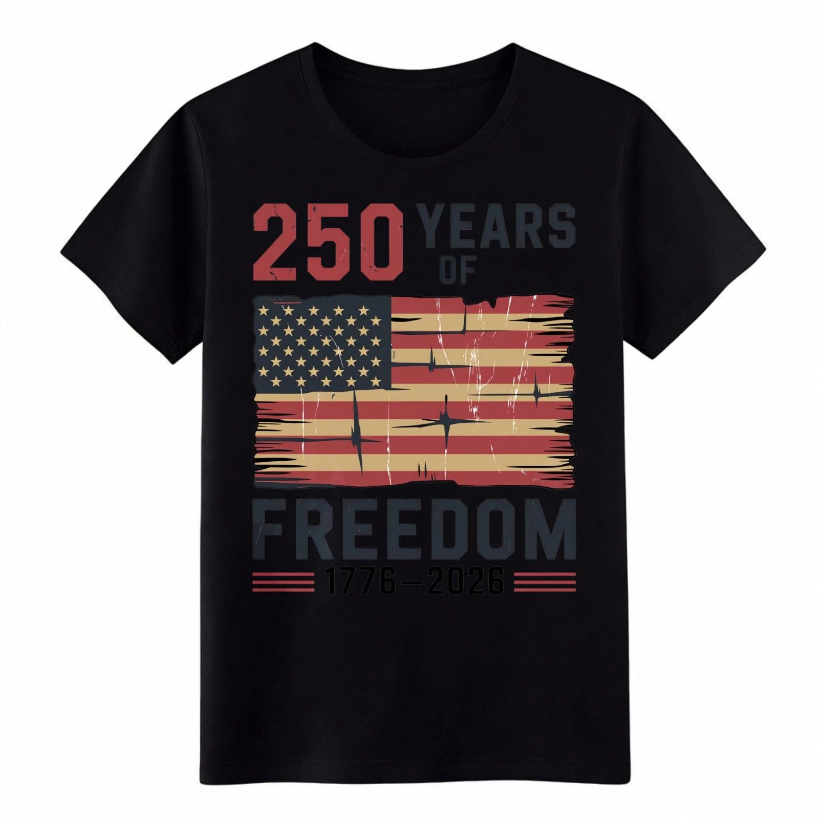 

1776-2026 250 Years Vintage USA Flag Patriotic Independence Day T-Shirt Tee S