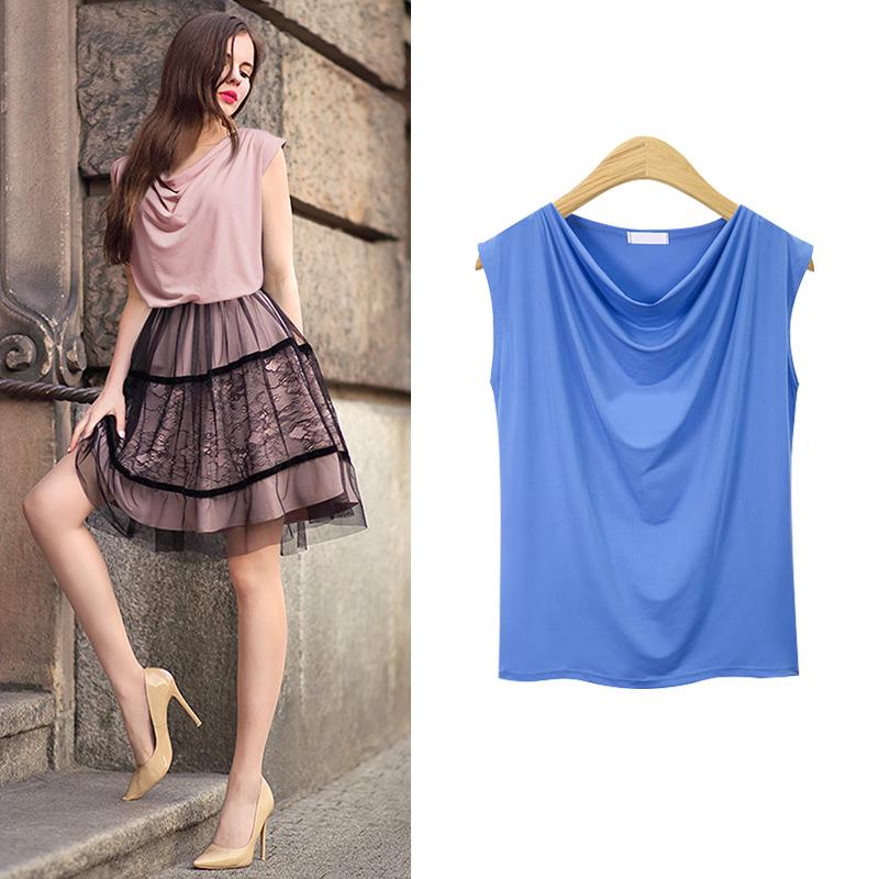 Women's Plus Size V-Neck Short Sleeve Loose Fit Solid Color Summer T-Shirt