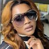 Oversized Shield Punk Sunglasses Women Luxury Square Metal Big Frame UV400 Sun Glasses Personality Eyewear