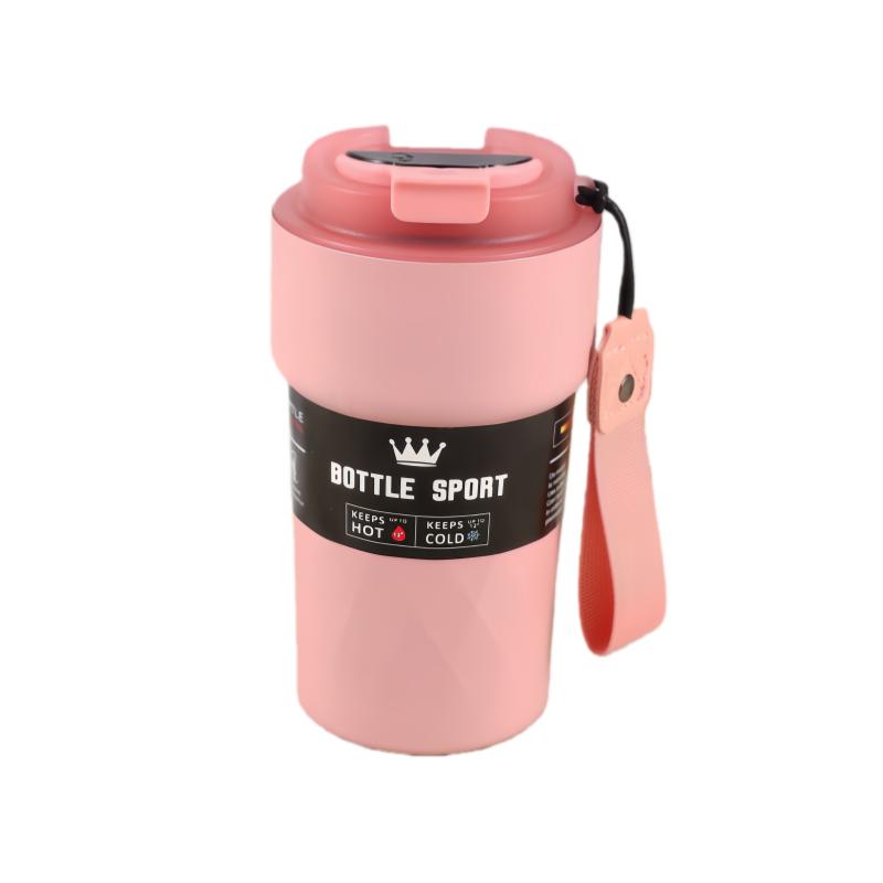 510ml Smart Temperature Display Tumbler 304 Stainless Steel Vacuum Insulated Coffee Mug Leakproof Portable Car Cup Water Bottle 510ml розовый
