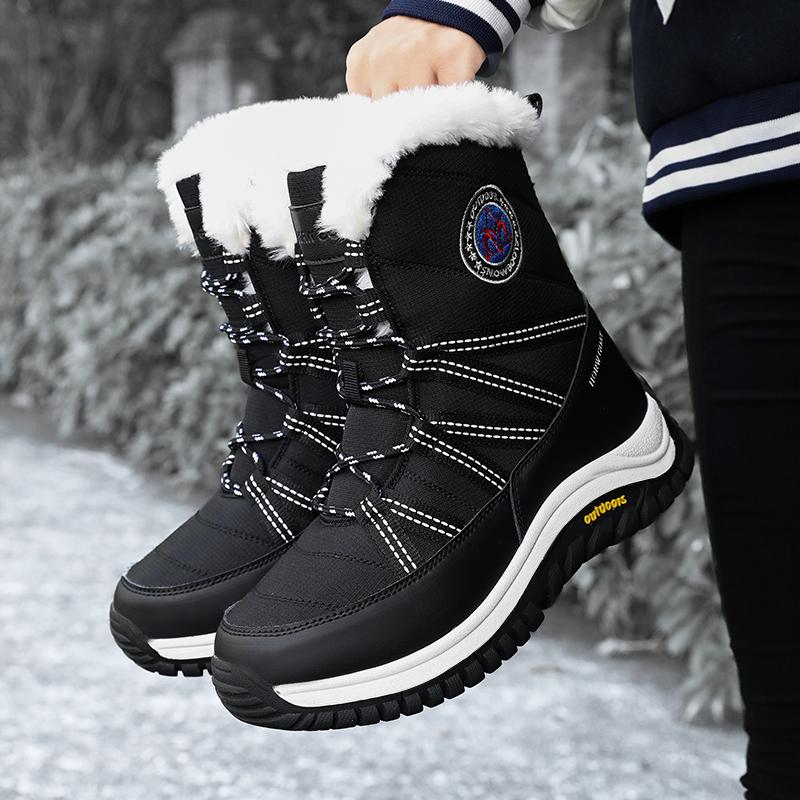 TUINANLE Men's Snow Boots with Lining and Thickening for Warmth, Cold-Resistant Outdoors, Non-Slip Thick Sole Women Ankle Boots