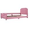 Teen Bed Children Bed, Upholstered 90x200cm Sofa Frame Flannel Multifunctional Soft with Backrest Armrest Parent-Child Youth Guest Pink