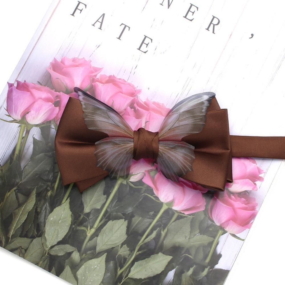 Adjustable Men Necktie Solid Color Bridegroom Groomsman Cravat Fashion Butterfly Bow Tie  Shirt