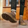 Fashion Fashion Men Outdoor Boots Brown Comfortable Walking Boots for Men Shoes Wear-resistant Lace-up Comfy Men's Motorcycle Boots