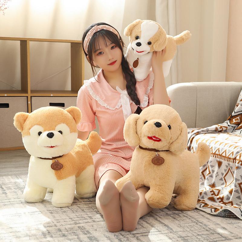 Cute Simulation Puppy Dog Doll Plush Toy Standing Teddy Dog Husky Doll Children Soothing Rag Doll