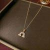 Women's Sweet Style Rainbow Diamond Pendant Necklace with Star & Moon Clavicle Chain
