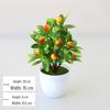 Artificial Potted Desktop Ornament: Green Plants & Money Fruit Bouquet