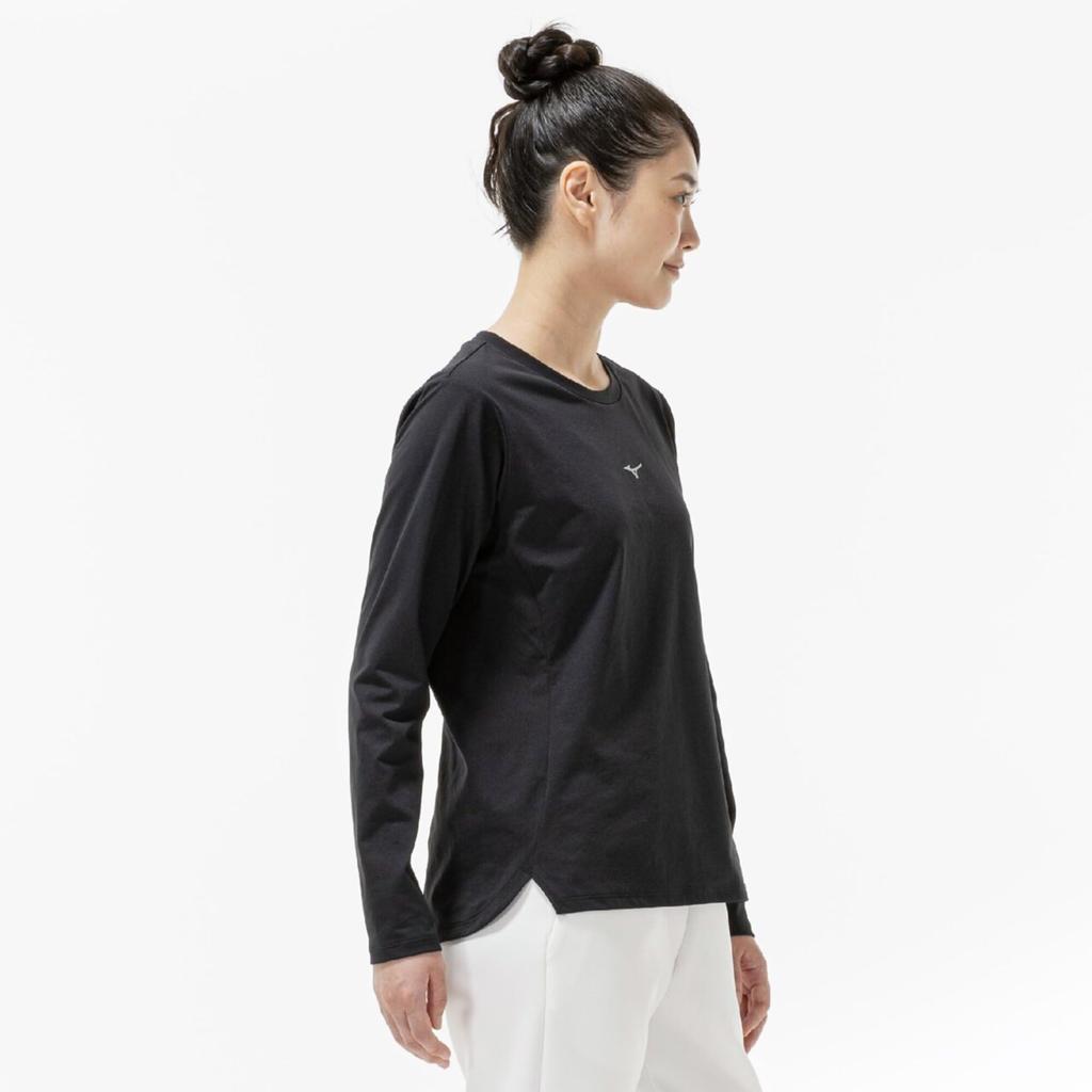 Training Wear Soft Dry UV Protection 32MAD304 Black XL [Mizuno] T-Shirt (Long Sleeve) Sweat-wicking, Quick-drying, Women's
