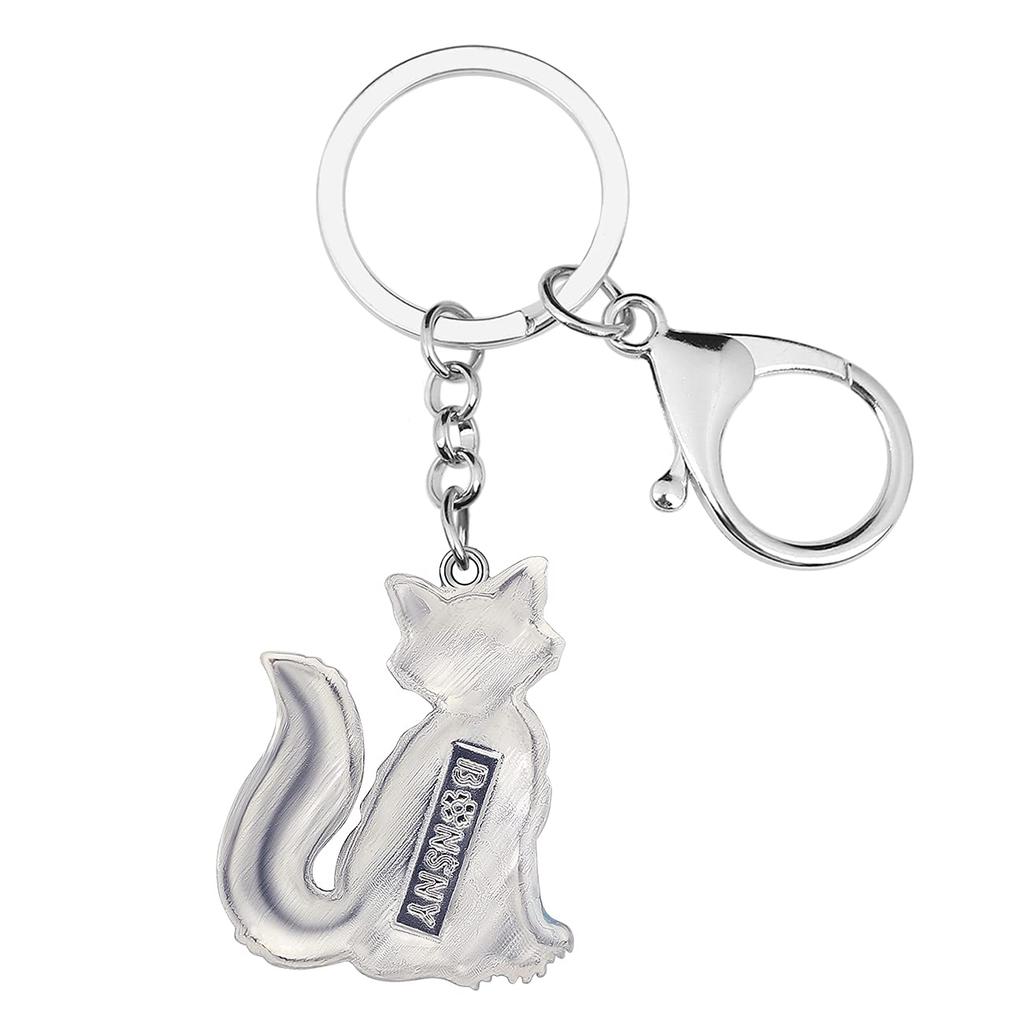 WEVENI Enamel Alloy Cartoon Fox Keychain Charm, Cute Jewelry for Women and Girls, Bags, Wallets, and Cars, Multicolor, 35mm X 28mm