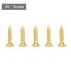 50pcs 12*2.5mm Electric Bass Guitar Pickguard Screws BackPlate Rod Cover Mounting Screws(Gold