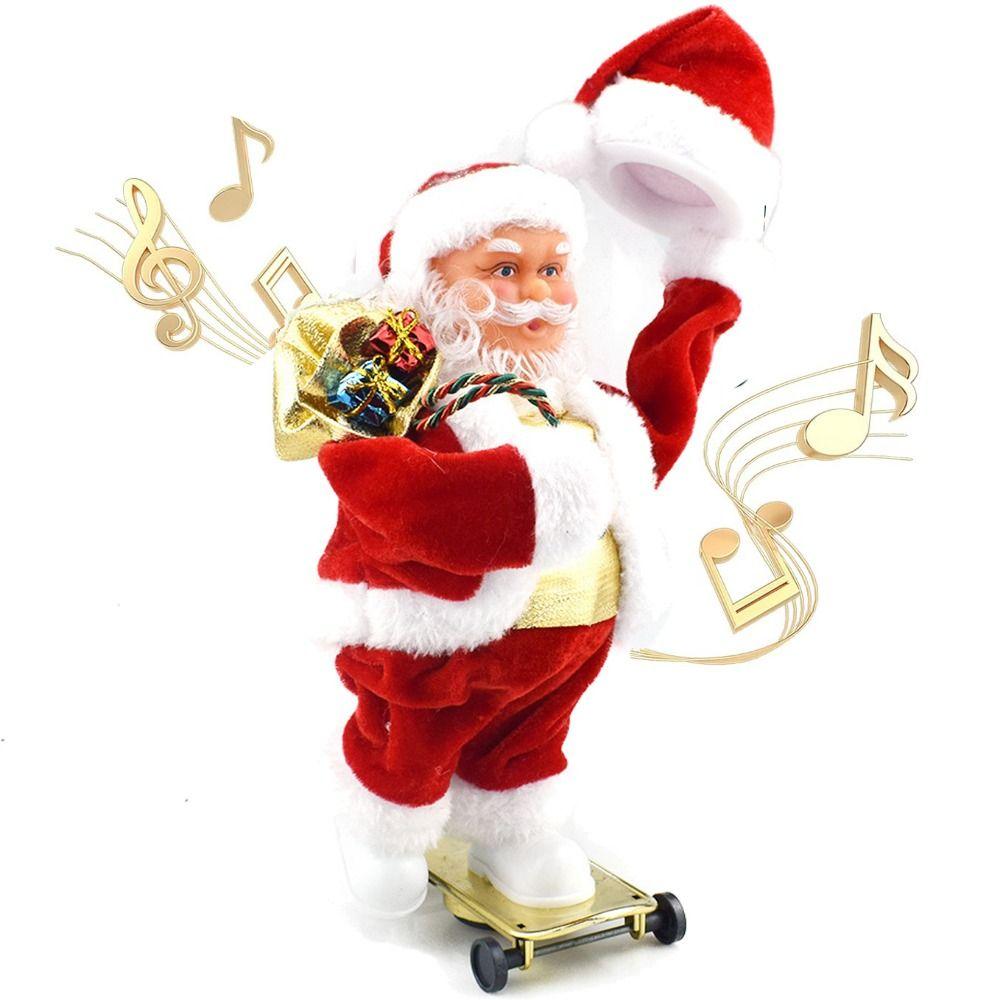 Slides Skateboard Electric Santa Toys Swing Hat Dancing Santa Claus Toys  Decoration