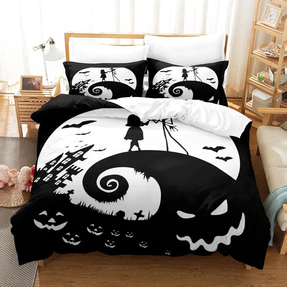 Jack Sally Bedding Sets Exquisite Bed Supplies Set Nightmare Christmas Duvet Cover Bed Comforter Set Bedding Set Birthday Gift