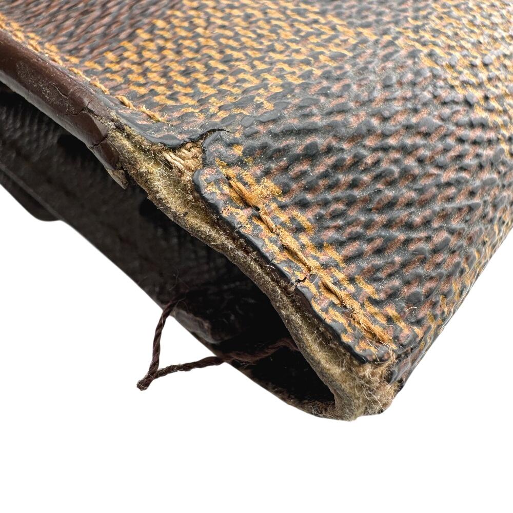 LOUIS VUITTON N61215 Trifold Damier leather Porte Tresor International Purse Brown leather unisex Used