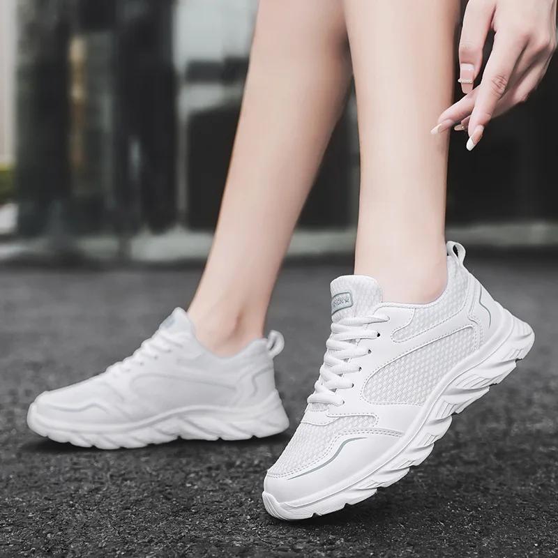

Модные женские фитнес-кроссовки Женские дышащие кроссовки Женская повседневная обувь Амортизация Женские нескользящие Удобные Низкий верх Кроссовки-носки Обувь для ходьбы 41 белый