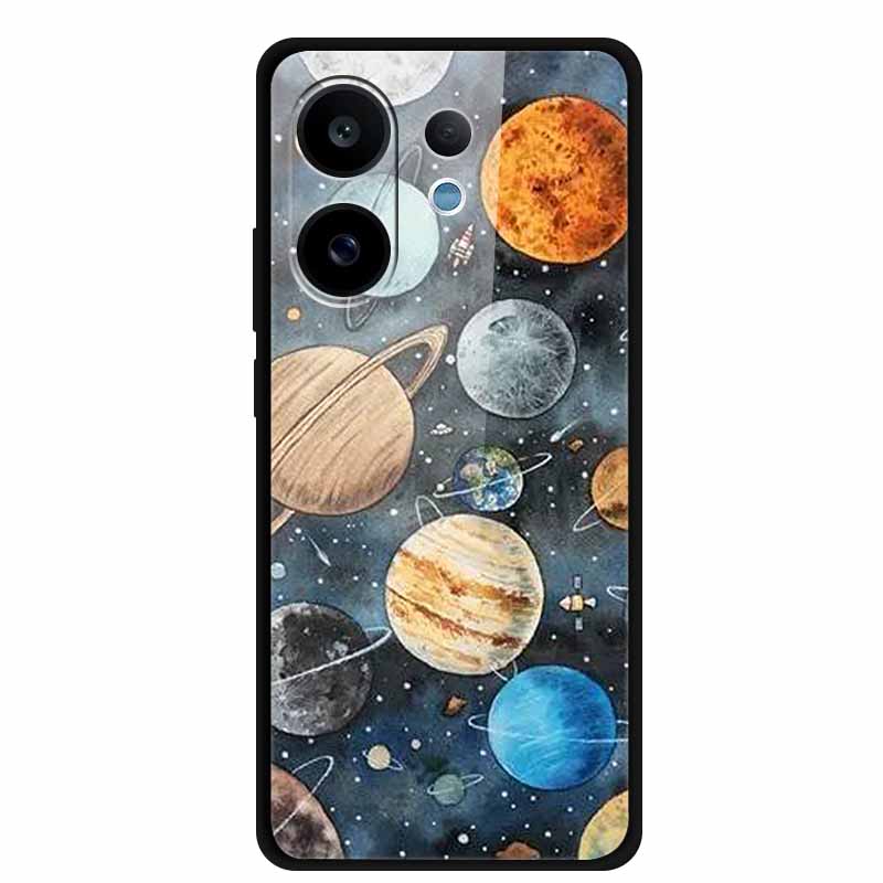 For Vivo V60 5G Glass Case Fashion Cool Animal Tempered Glass Back Cover Case For Vivo V 60 2025 Phone Cases 6.77" Fundas Coques